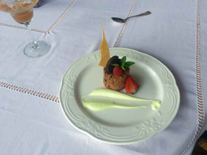 Mousse de chocolate con espuma de menta