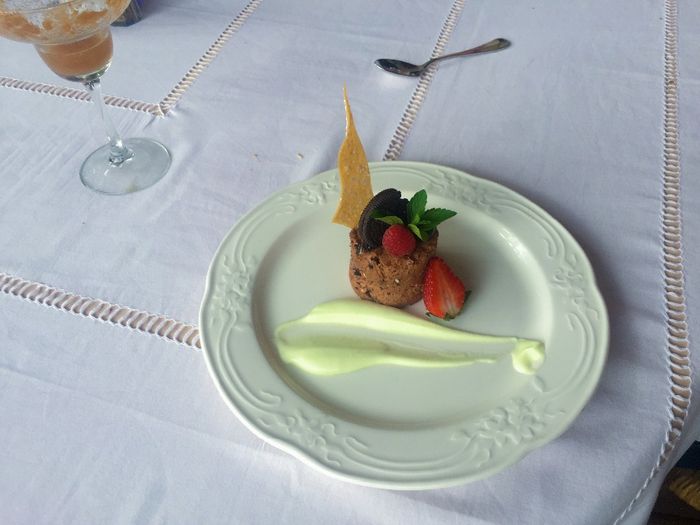 Mousse de chocolate con espuma de menta
