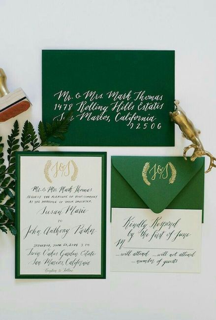 Chicas ayuda!!!! Ideas de invitaciones en verde esmeralda 5