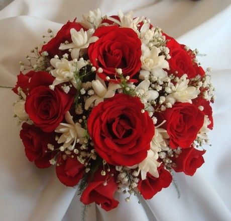 ramo novia blanco/rojo