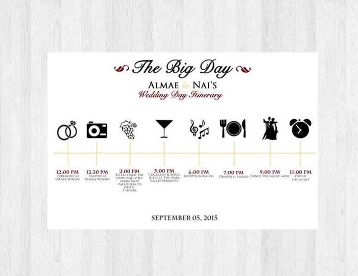 Itinerario de boda - 1