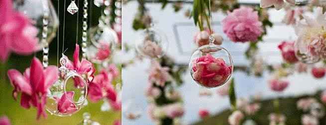 gotas de cristal y guirnaldas