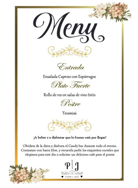 🍴 Comparte el menú de tu boda 1