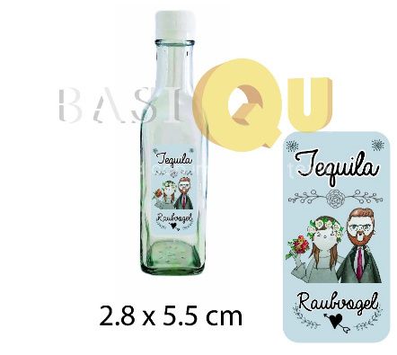 Etiqueta sobre mini botella