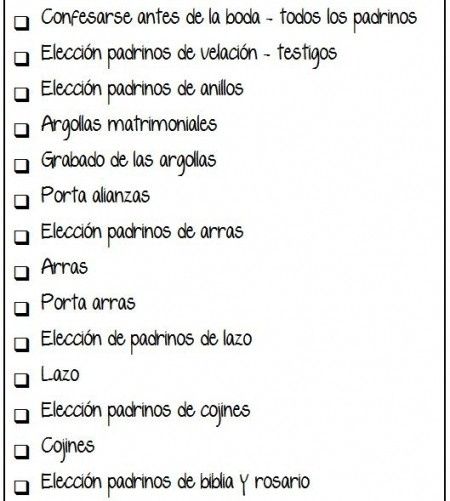 Checklist Ceremonia Religiosa y Civil