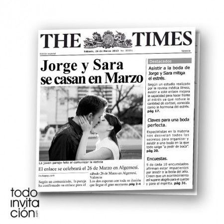 Invitaciones todo en 1 para la boda