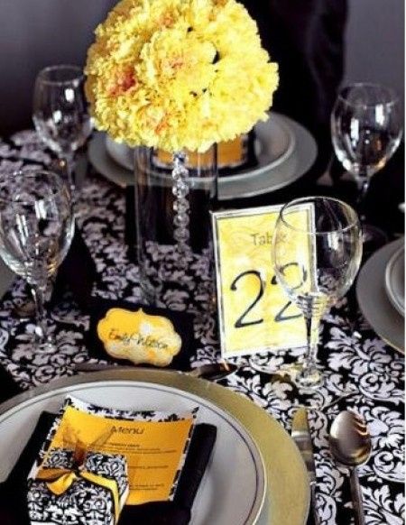 Combinación de colores para una boda color amarillo