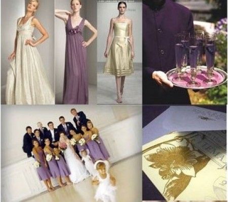 Combinación de colores para una boda color morado