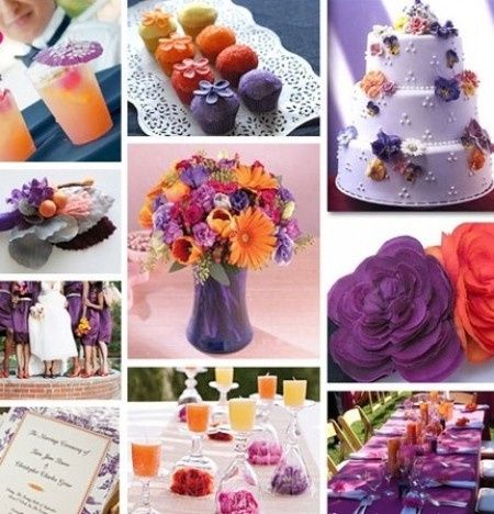 Combinación de colores para una boda color morado