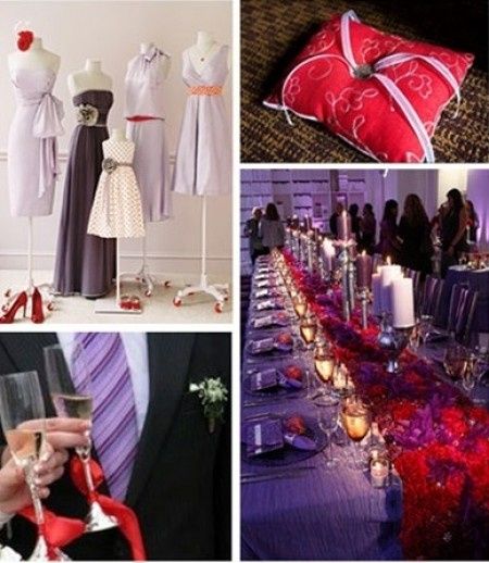 Combinación de colores para una boda color morado