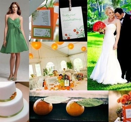 Combinación de colores para una boda color naranja