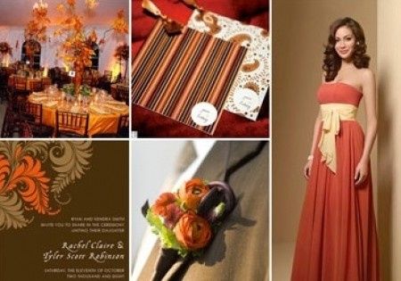 Combinación de colores para una boda color naranja