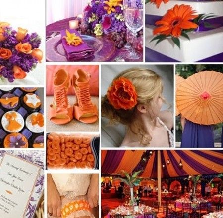 Combinación de colores para una boda color naranja