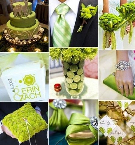 Combinación de colores para una boda color verde