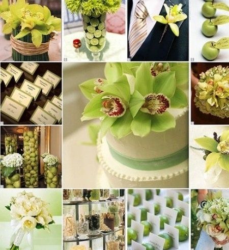 Combinación de colores para una boda color verde
