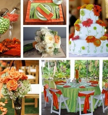 Combinación de colores para una boda color verde