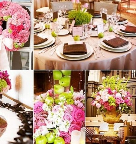 Combinación de colores para una boda color verde