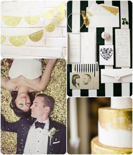 Inspiración para una boda de color Negro y Dorado