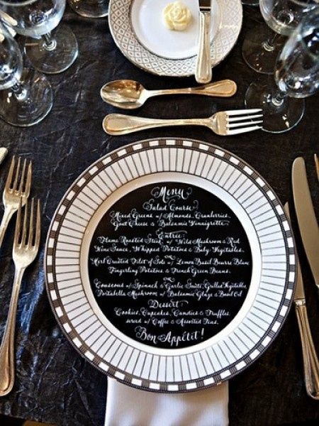 Inspiración para una boda de color Negro y Dorado