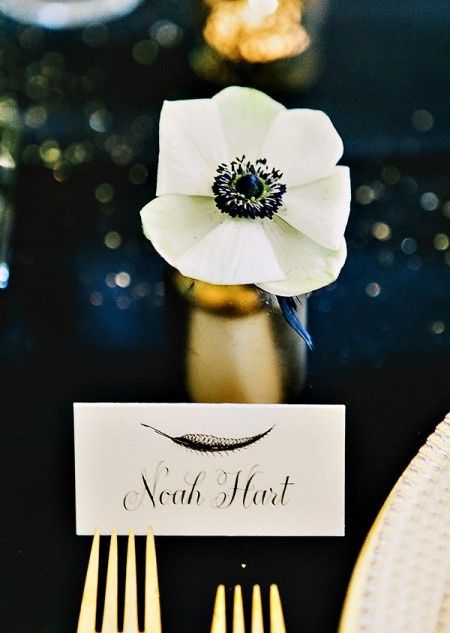 Inspiración para una boda de color Negro y Dorado