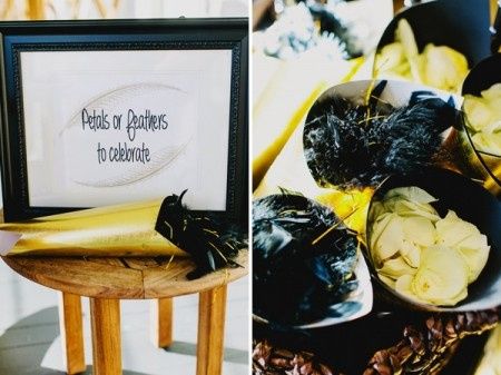 Inspiración para una boda de color Negro y Dorado