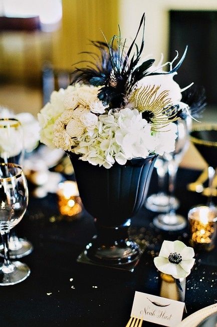 Inspiración para una boda de color Negro y Dorado