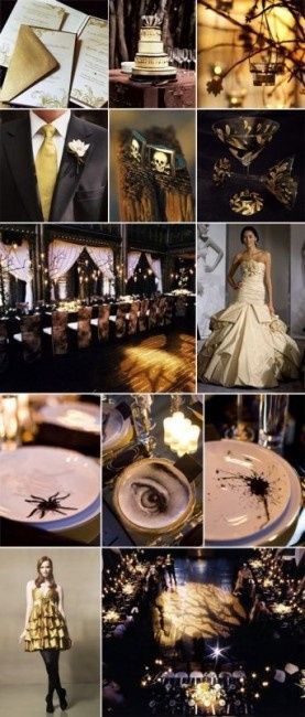 Inspiración para una boda de color Negro y Dorado