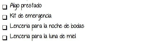 Ajuar de Novia y Checklist