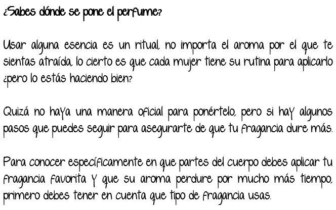 Tips para aplicarte el perfume