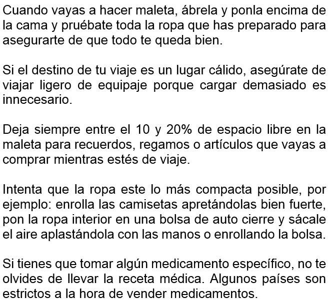 Como empacar una maleta