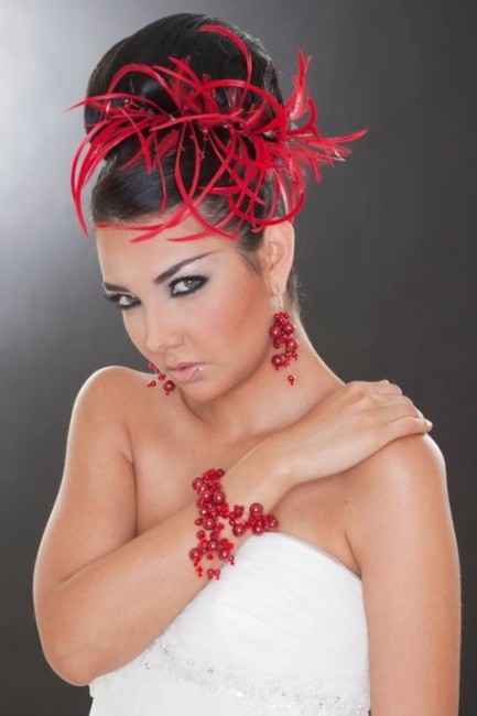 Tocado Rojo Novia