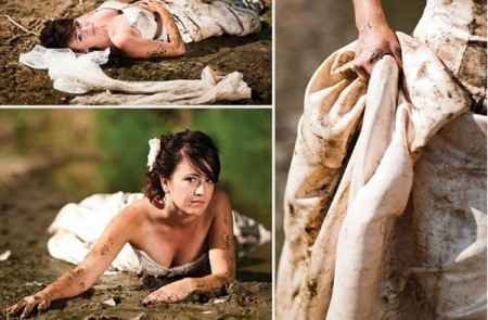 Fotografía de boda rock the frock o trash the dress