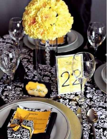 Combinación de colores para una boda color amarillo