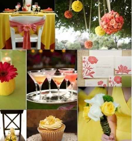 Combinación de colores para una boda color amarillo