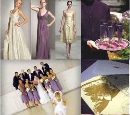 Combinación de colores para una boda color morado