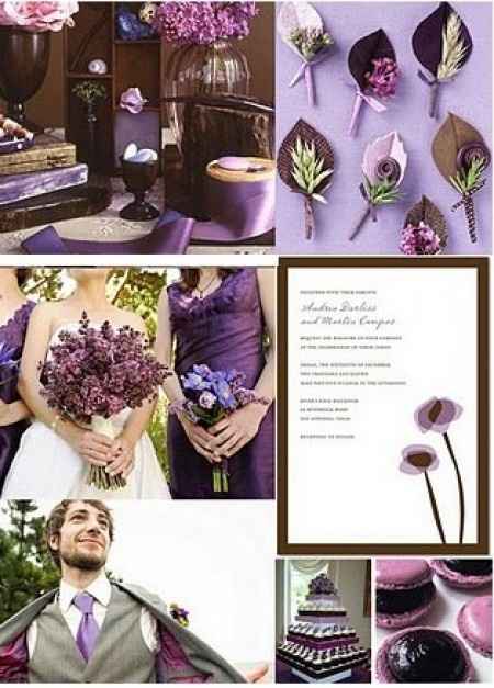 Combinación de colores para una boda color morado