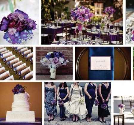 Combinación de colores para una boda color morado