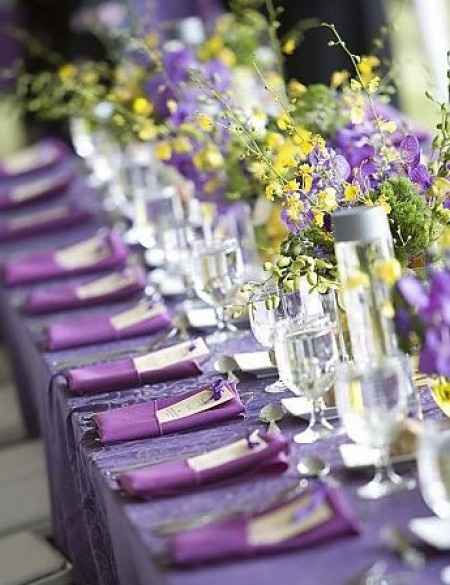 Combinación de colores para una boda color morado