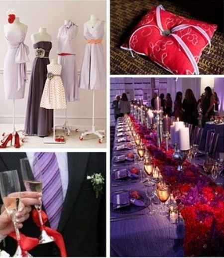 Combinación de colores para una boda color morado