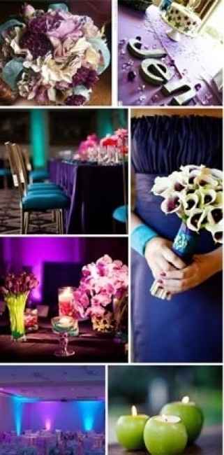 Combinación de colores para una boda color morado