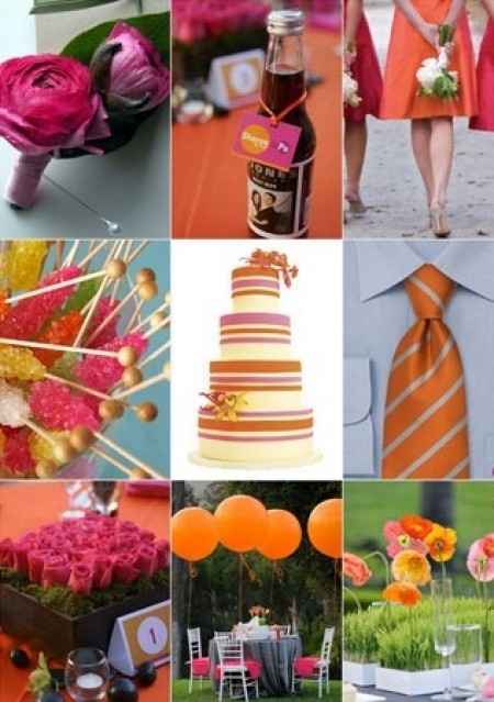 Combinación de colores para una boda color naranja