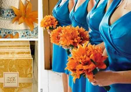 Combinación de colores para una boda color naranja