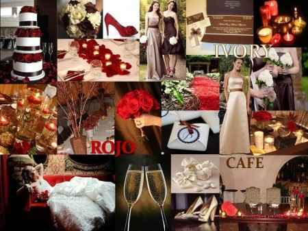 Combinación de colores para una boda color rojo