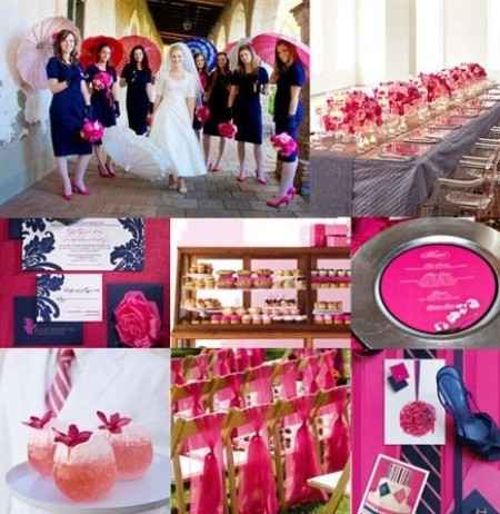 Combinación de colores para una boda color rosa