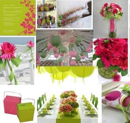 Combinación de colores para una boda color rosa