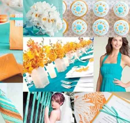 Combinación de colores para una boda color turquesa