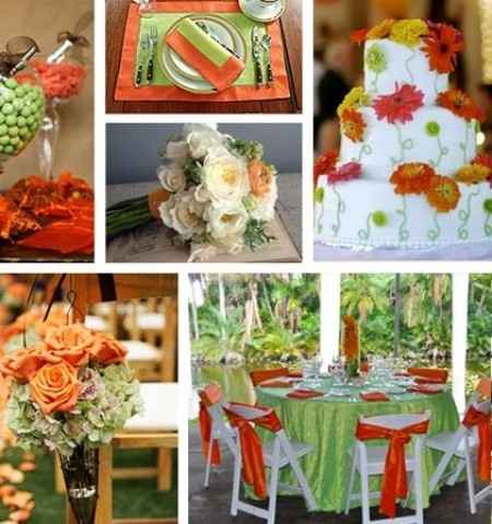 Combinación de colores para una boda color verde