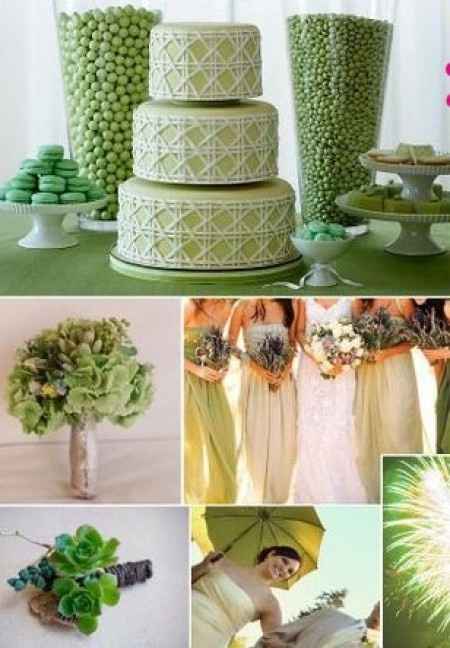 Combinación de colores para una boda color verde
