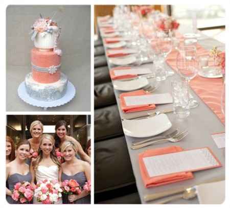 Combinación de colores para una boda color gris
