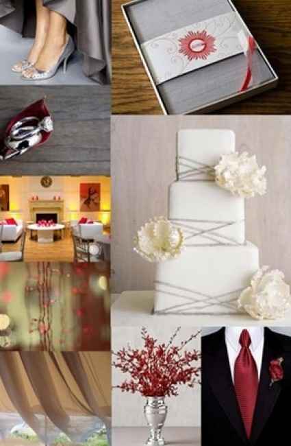 Combinación de colores para una boda color gris